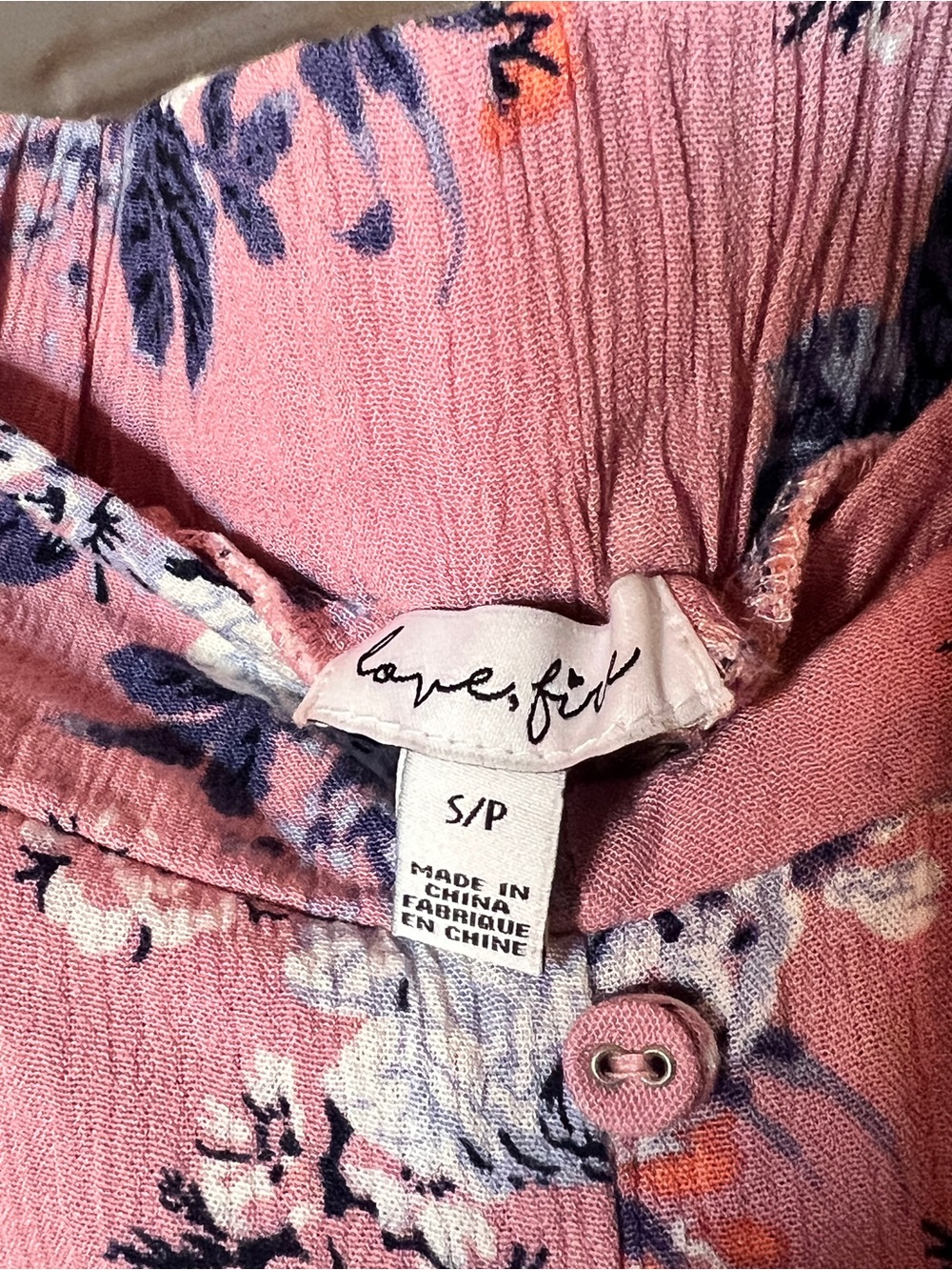 Love, Fire Pink Floral Button-Front Blouse